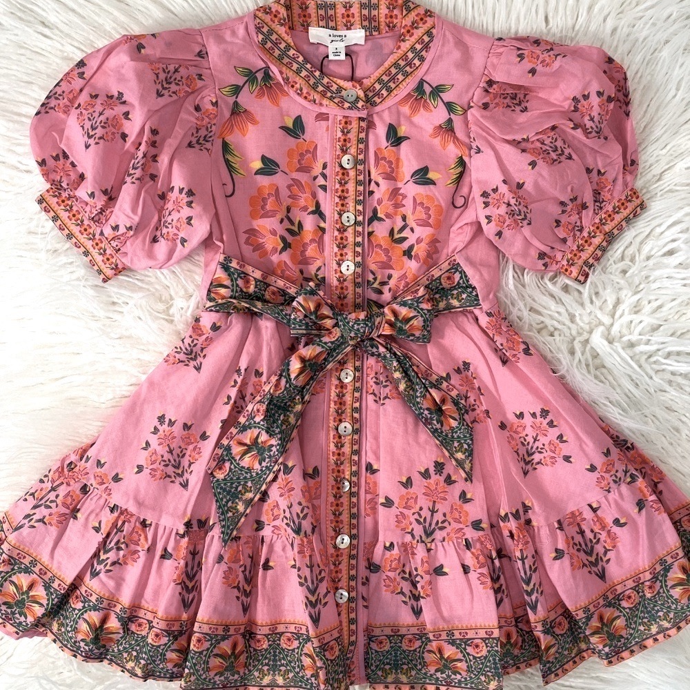 A Loves A Girls ❤️2XHOST PICK❤️ “Bubble Sleeve Floral Dress in pink" NWT - Picture 3 of 9